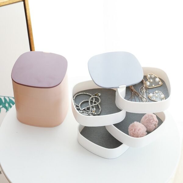 4 Layer Rotating Jewelry Organizer with Mirror