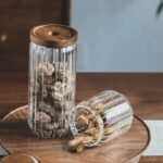 Airtight Glass Food Storage Container with Wooden Lid
