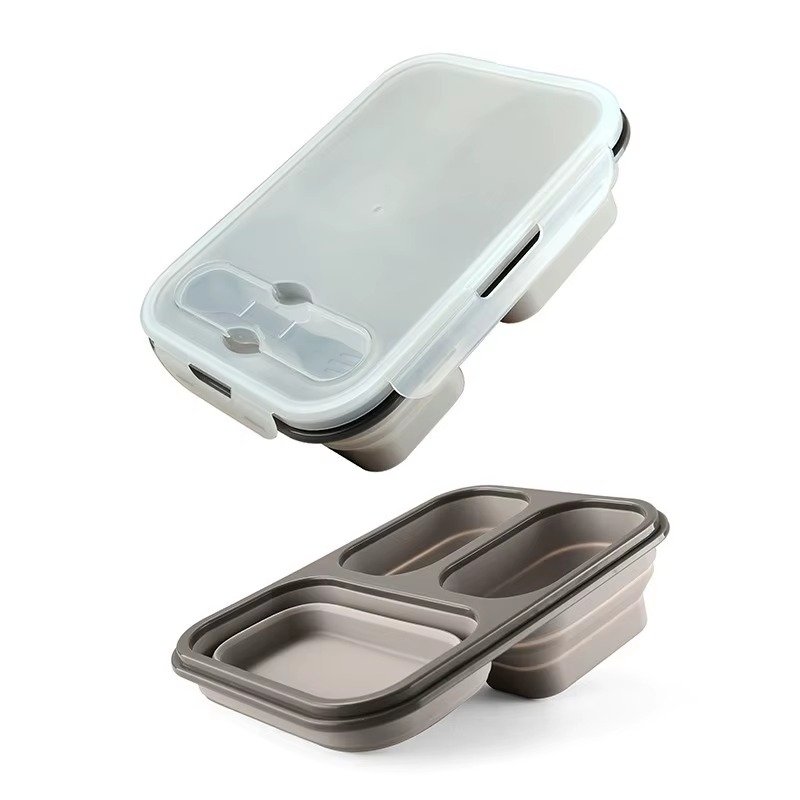 TK Foldable Silicone Lunch Box – Multi-Compartment, Portable & Space-Saving