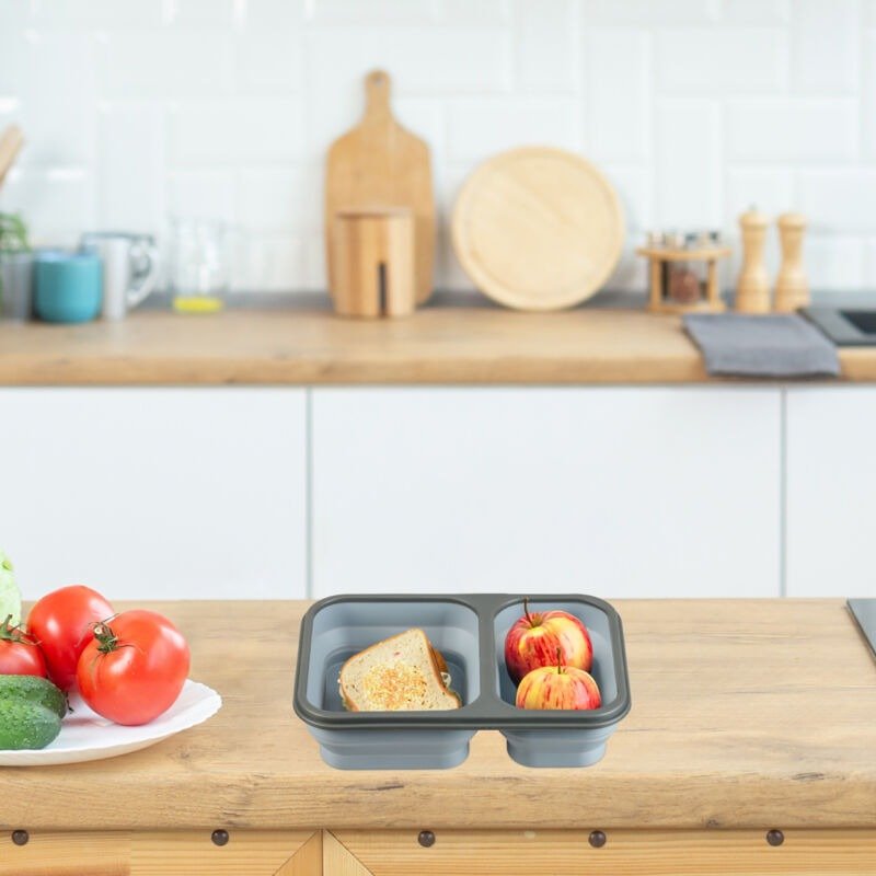 TK Foldable Silicone Lunch Box – Multi-Compartment, Portable & Space-Saving