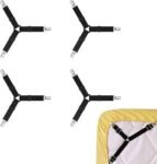 TK 4pcs Triangle Bed Sheet Clips – Adjustable Lock with Elastic Bands