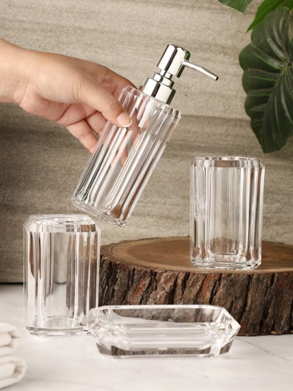 TK Acrylic Bathroom Accessory Set – 4-Piece