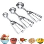 TK Stainless Steel Ice Cream Scoop – Manual Dessert Scooper