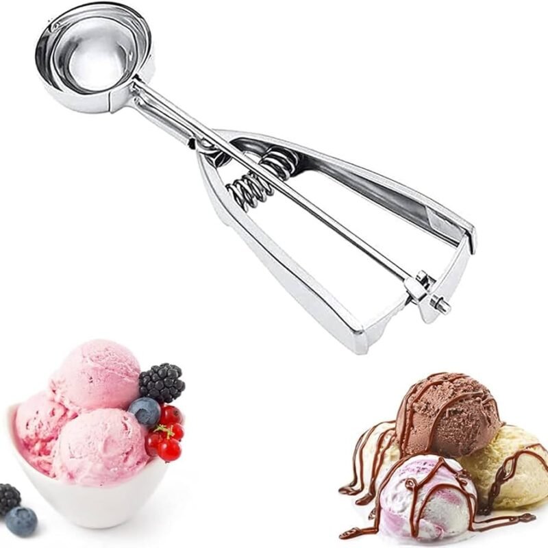 TK Stainless Steel Ice Cream Scoop – Manual Dessert Scooper