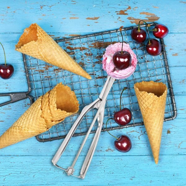 TK Stainless Steel Ice Cream Scoop – Manual Dessert Scooper