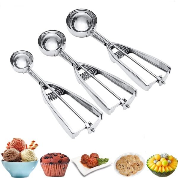 TK Stainless Steel Ice Cream Scoop – Manual Dessert Scooper