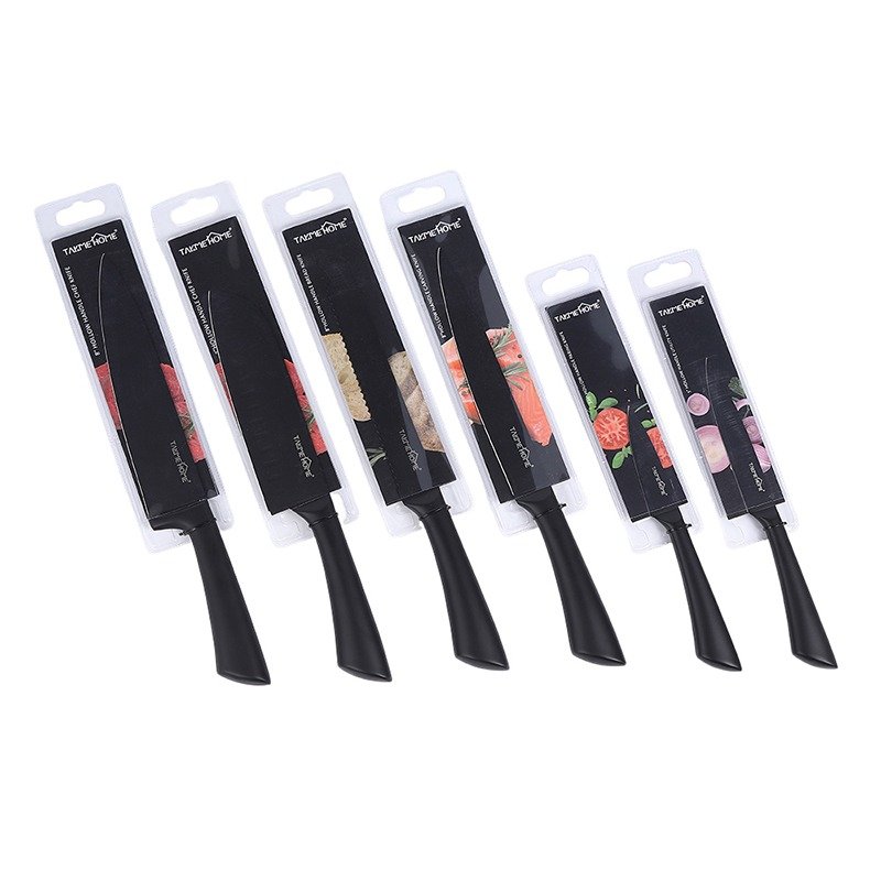 TK Black Hollow Handle Kitchen Knife Set – Stainless Steel Blades