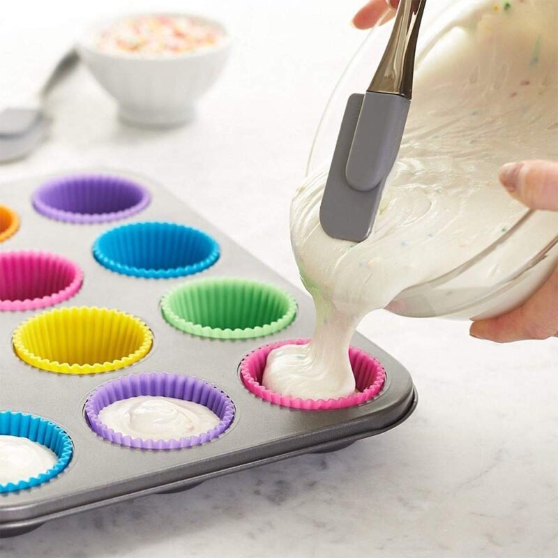 TK 12-Cup Non-Stick Muffin Tray with Silicone Cups