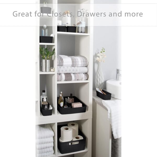 TK 10-Piece Plastic Woven Storage Basket Set