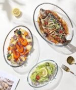 Oval Glass Casserole Dish Set – 3 Pieces, Oven-Safe