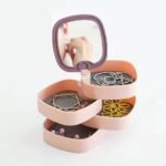 4 Layer Rotating Jewelry Organizer with Mirror