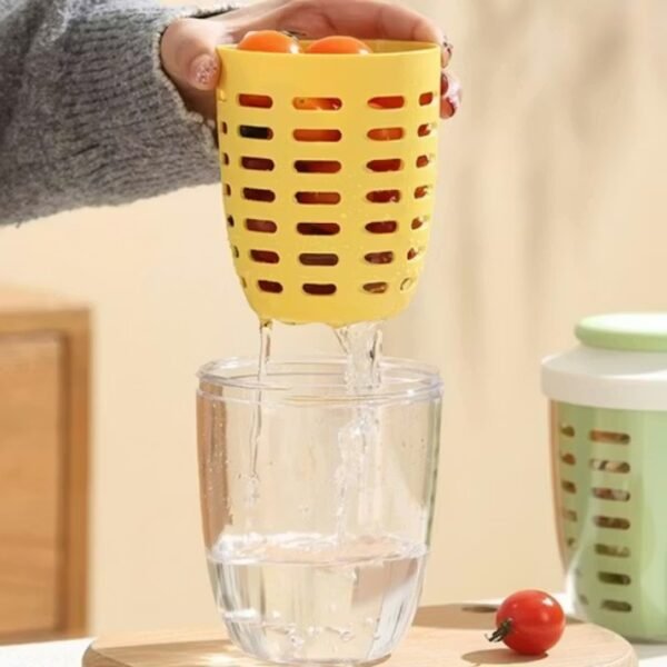 Fruit & Salad Cup with Drain Basket and Fork
