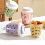Fruit & Salad Cup with Drain Basket and Fork