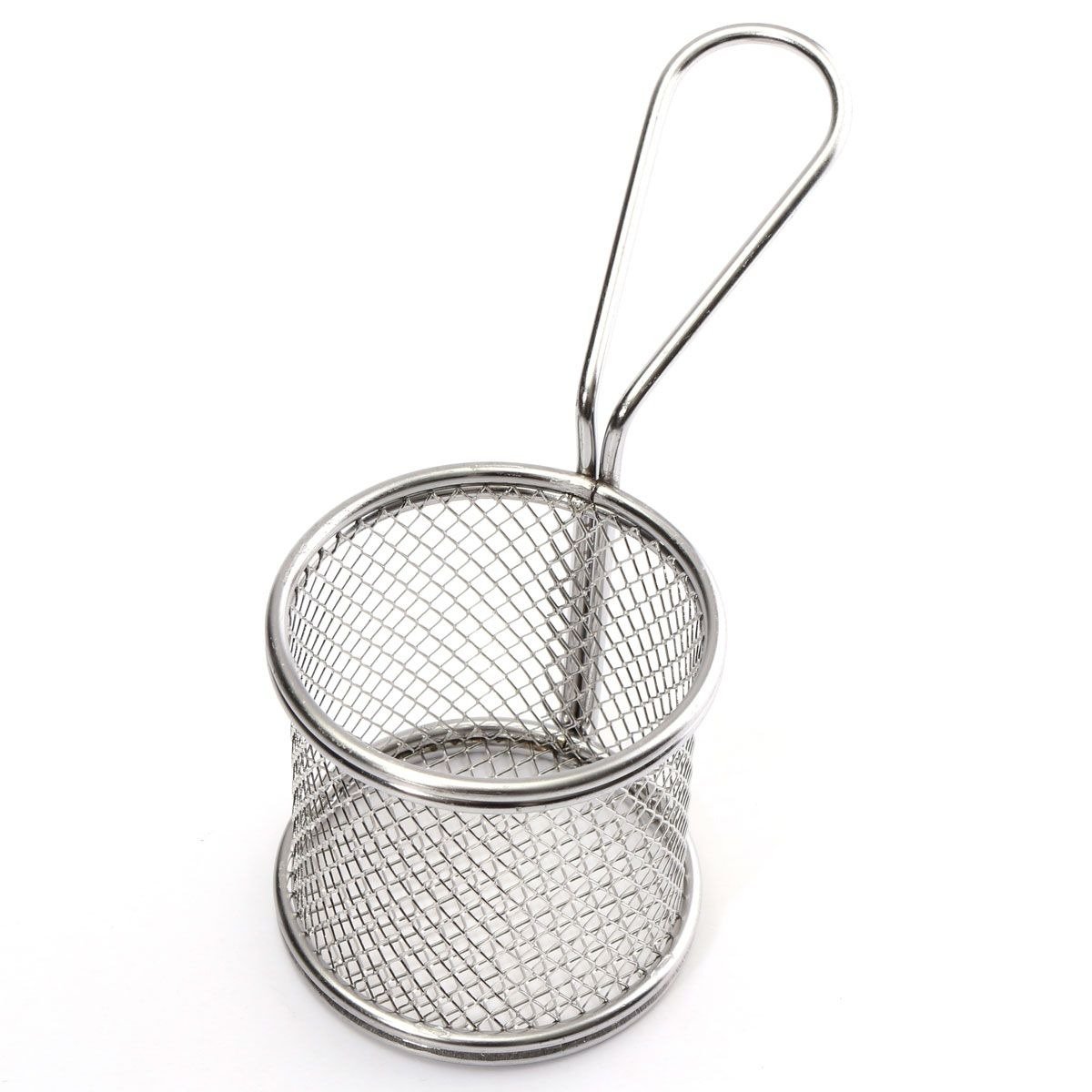 Stainless Steel Round Chip & Frying Basket – Serving Basket