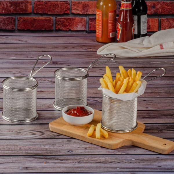 Stainless Steel Round Chip & Frying Basket – Serving Basket