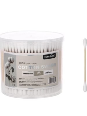 TK Bamboo Cotton Swabs 300 Pieces – 100% Cotton Tips