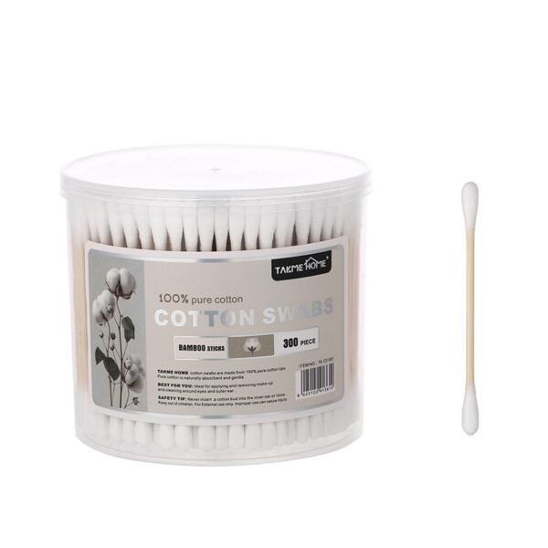 TK Bamboo Cotton Swabs 300 Pieces – 100% Cotton Tips