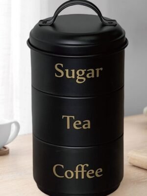 TK 3-Piece Stackable Coffee Tea Sugar Jar Set