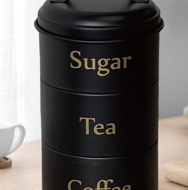 TK 3-Piece Stackable Coffee Tea Sugar Jar Set