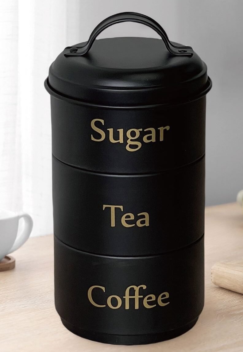 TK 3-Piece Stackable Coffee Tea Sugar Jar Set