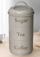 TK 3-Piece Stackable Coffee Tea Sugar Jar Set