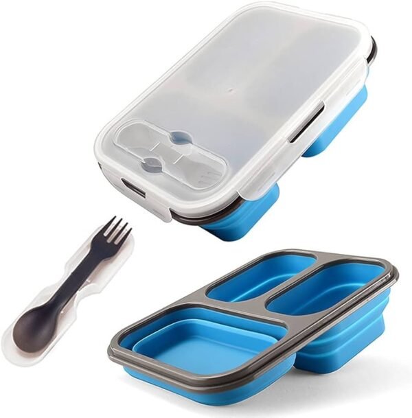 TK Foldable Silicone Lunch Box – Multi-Compartment, Portable & Space-Saving