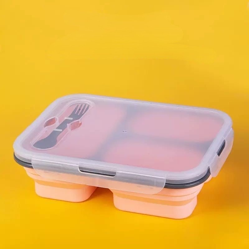 TK Foldable Silicone Lunch Box – Multi-Compartment, Portable & Space-Saving
