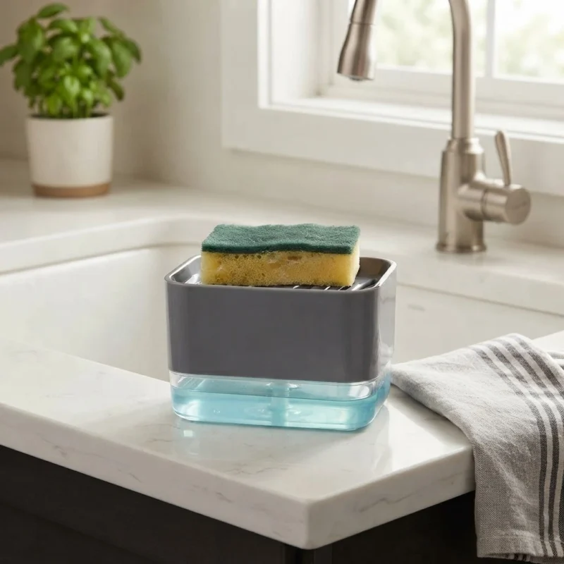 Soap Dispenser Sponge Holder – Kitchen Sink Organizer