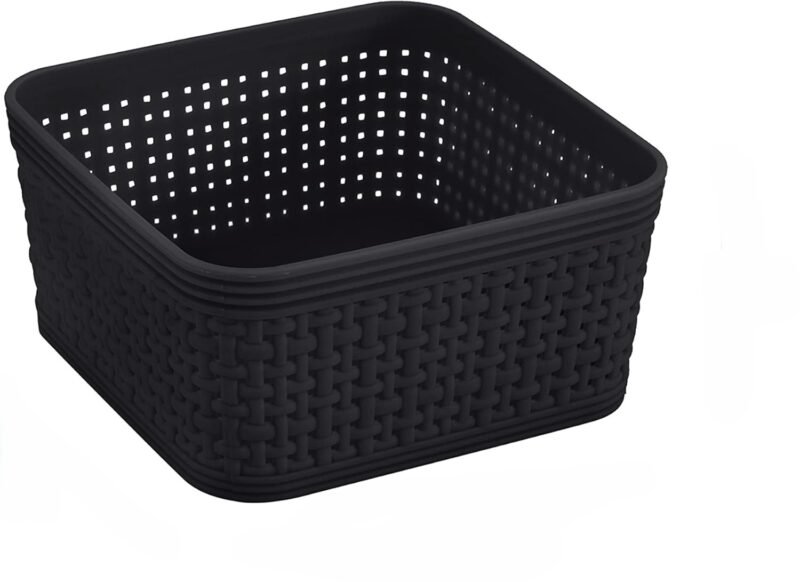 TK 10-Piece Plastic Woven Storage Basket Set