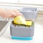 Soap Dispensing Sponge Holder – Kitchen Sink Soap Pump Organizer