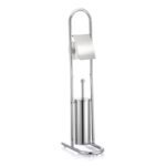 TK Toilet Brush & Tissue Roll Holder – Freestanding Stainless Steel