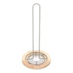 TK Bamboo Base Paper Towel Holder – Stainless Steel Kitchen Roll Stand