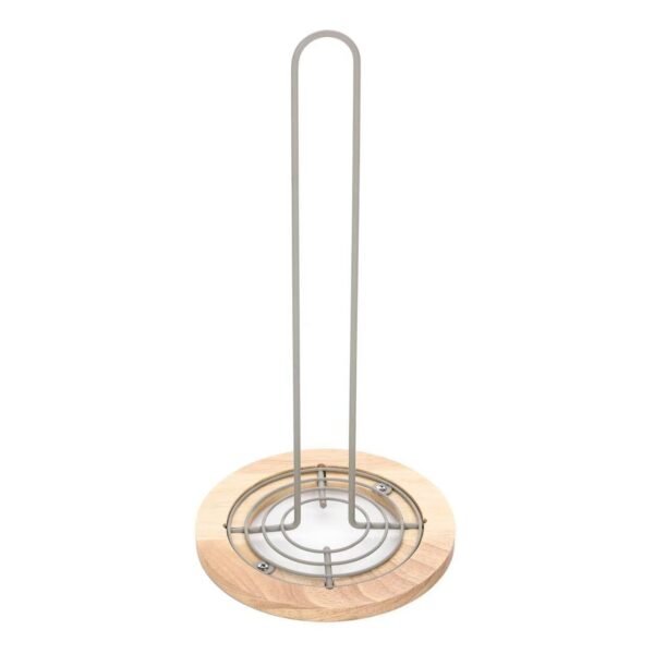 TK Bamboo Base Paper Towel Holder – Stainless Steel Kitchen Roll Stand