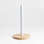 TK Bamboo Paper Towel Holder – Stainless Steel Kitchen Roll Stand