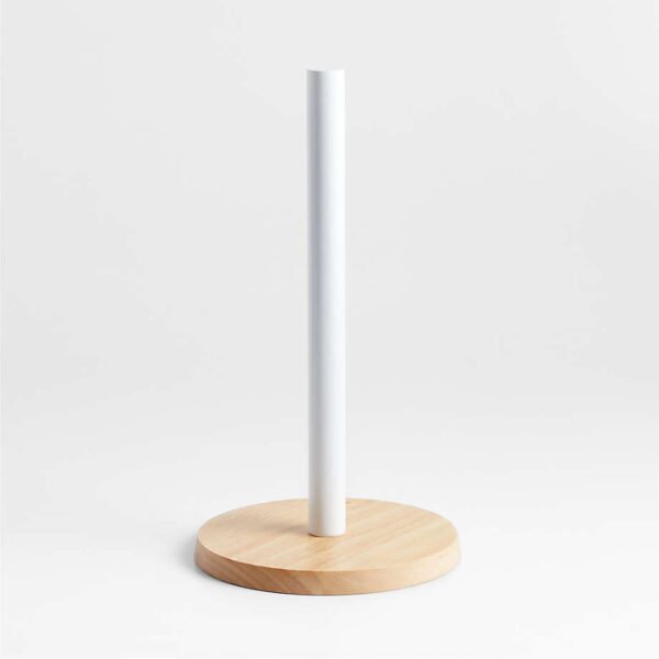 TK Bamboo Paper Towel Holder – Stainless Steel Kitchen Roll Stand