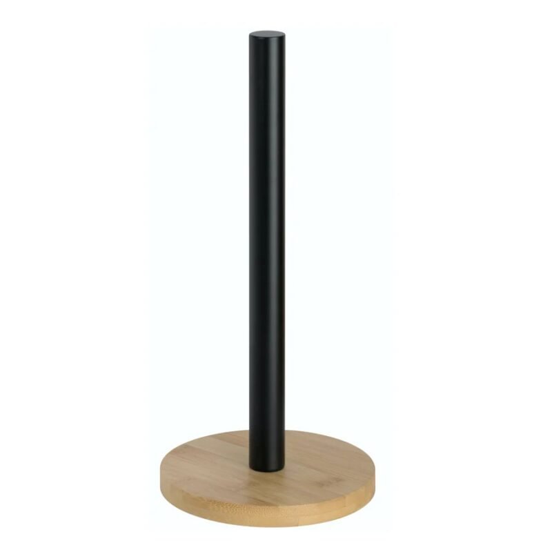 TK Bamboo Paper Towel Holder – Stainless Steel Kitchen Roll Stand