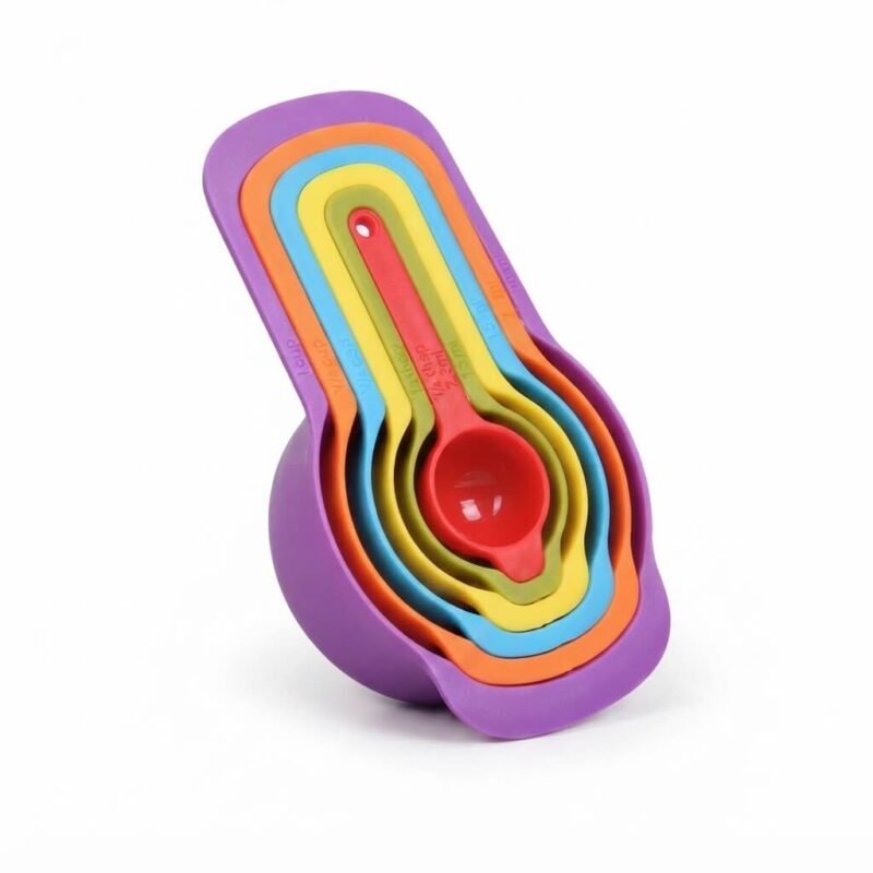 6pc Measuring Cups & Spoons Set – Colorful Stackable Kitchen Tool
