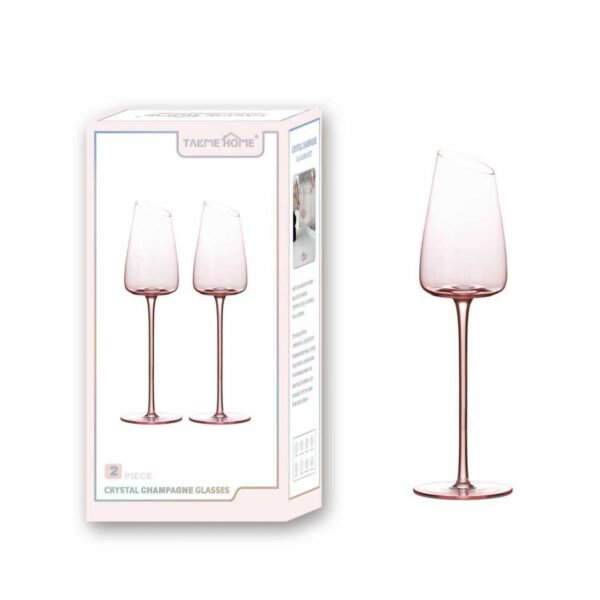 TK Slanted Rim Champagne Flutes – Set of 2 Crystal Glassware