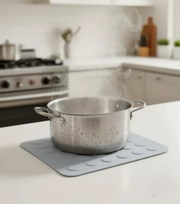 Square Silicone Suction Trivet – Heat Resistant Non-Slip Pot Holder Mat