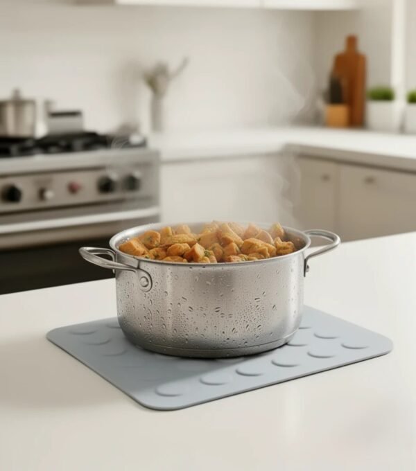 Square Silicone Suction Trivet – Heat Resistant Non-Slip Pot Holder Mat