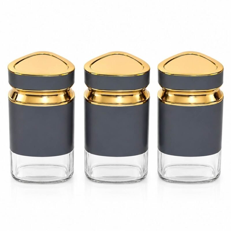 Decorative Glass Canister Set 3 Piece