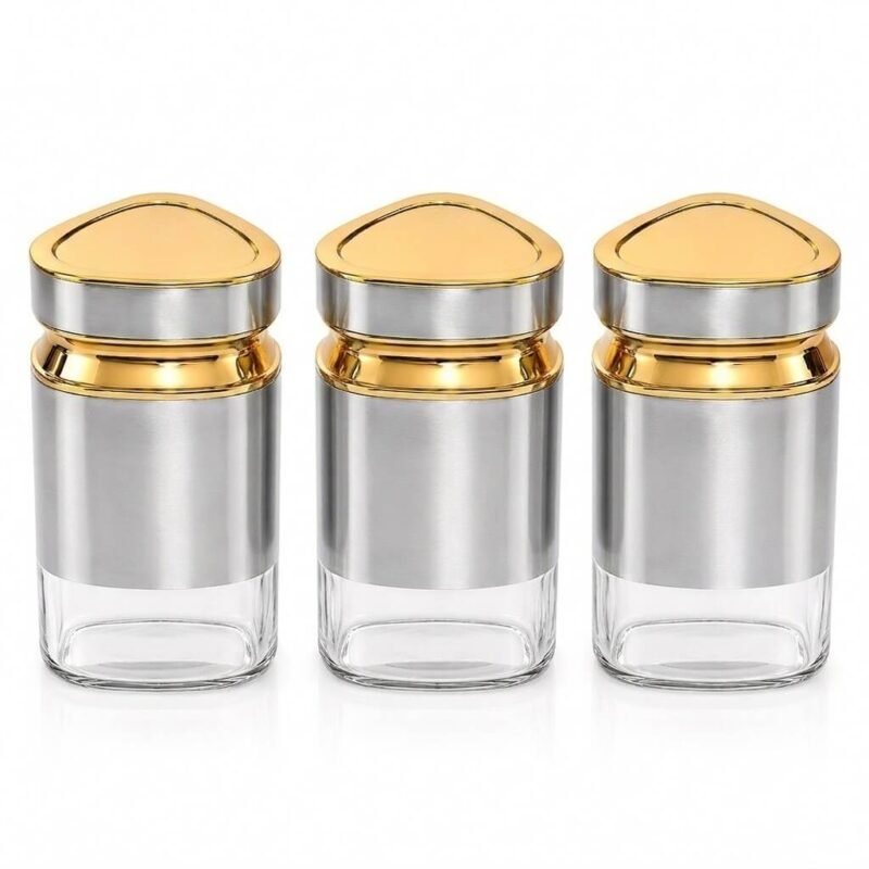 Decorative Glass Canister Set 3 Piece