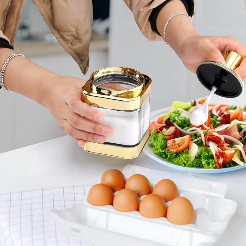 Multi-Purpose Glass Condiment Jar with Spoon