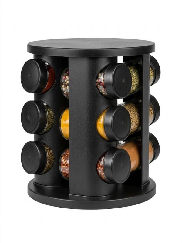 Rotating Spice Carousel with Glass Jars