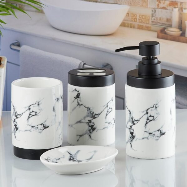 4 Piece Ceramic Bathroom Countertop Set