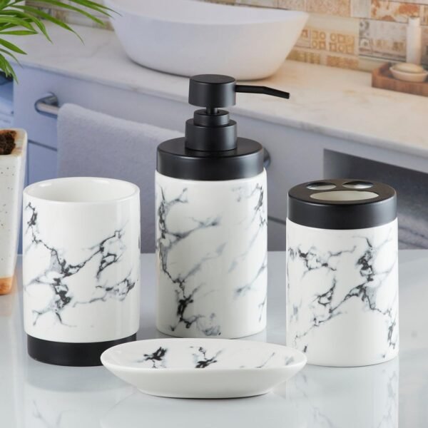 4 Piece Ceramic Bathroom Countertop Set