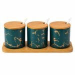 Ceramic Storage Jar Set with Bamboo Lids