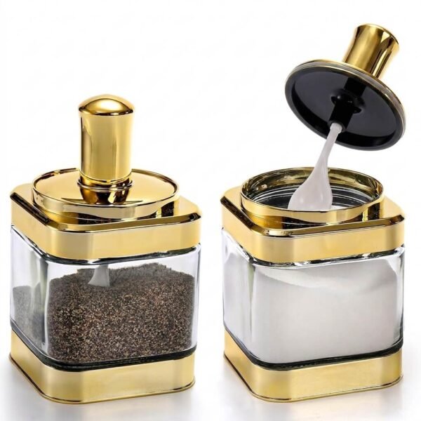 Multi-Purpose Glass Condiment Jar with Spoon