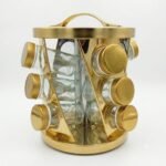 Modern Spiral Spice Carousel with Glass Jars