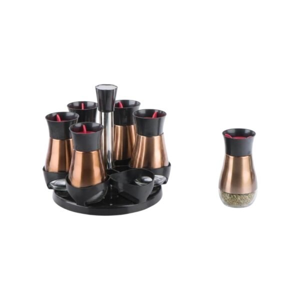 Rotating Spice Rack with 6 Glass Jars